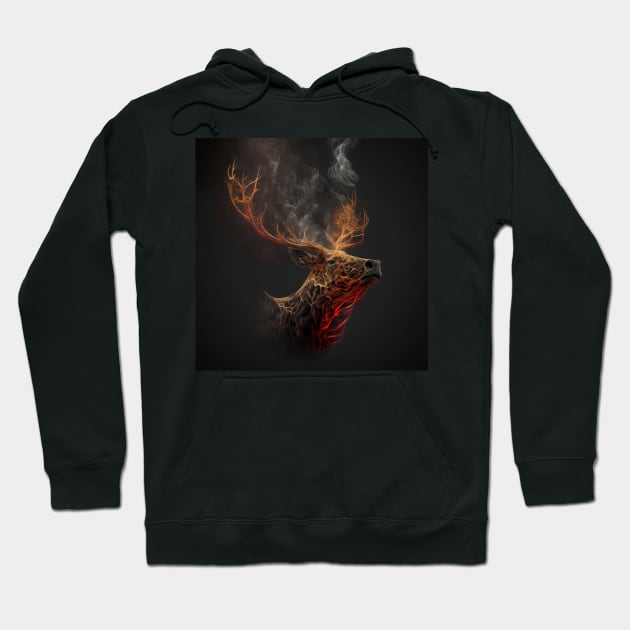 Stag Wisps 02 Hoodie by thewandswant